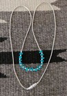 Liquid Silver Turquoise Nugget Bead Choker Necklace 16 5 Inches
