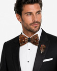 Handmade Feather Pre-tied Bow Tie And Brooch Sets For Men