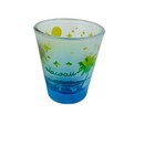 New Kc Hawaii Aloha Scene Shot Glass Tropical Palm Trees Moon