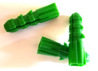 Ribbed Barbed Green Plastic Anchors  14- 16- 18 X 1 5  No Lip Design 3 8  Drill