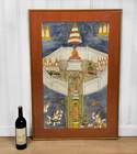 Vintage Traditional Thai Buddhist Hindu Temple Painting On Textile - 2x3