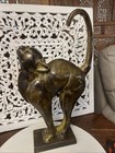 Bronze Cat Sculpture Statue 21 Inch Heavy Home Decor Large Scale Decoration Art