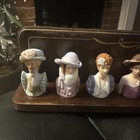 Vtg Avon American Fashion Silhouette Thimble Set   Display Rack From The 1980 s