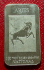 Aries - Zodiac Series Bar-national Mint Usa 1 Troy Oz 999 Fine Silver