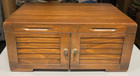 Vintage Mcm Gorham Stainless  Wooden  Flatware Storage Chest Doors Very Good