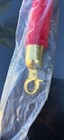 Red Velvet Rope Barrier With Gold Brass Hooks Crowd Control Queue Divider