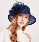 Women s Organza Cloche Bowler Hat Church Fascinator For Tea Party Bridal Wedding