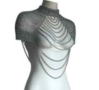 Medieval Chainmail Collar Shoulder Armor Adjustable Ss Chainmail Chain Layered