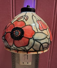 Vintage Roman Inc Ceramic Stained Glass Style Red Poppy Wall Night Light
