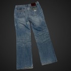 Ralph Lauren Blue Jeans Denim 30 100  Cotton Distressed Y2k Low Rise Wide Leg