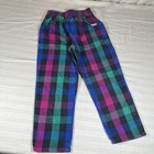 Rare Vtg Oshkosh Bgosh Pink Blue Greenplaid Pants   Matching Vest 5t Made Usa U1