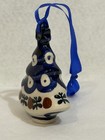Polish Pottery Christmas Tree Ornament Boleslawiec Ceramic Cobalt Blue Brown