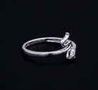 Silver Snake Toe Ring Adjustable Women Simulated Diamond 14k White Gold Plated