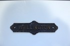 Vintage Cast Iron Door Sign Wellington 10  X 3  Advertising Collectible