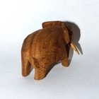 Hand Carved Wood Elephant Folk Art Figurine Primitive Tribal Rustic Vintage