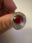 United States Army Collectible Militaria Ring With Red Stone Size 11