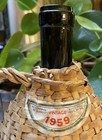 Vintag 1959 Quinta Lisbon Wine Portugal Wicker Wrapped Empty Glass Wine Bottle