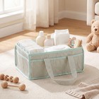 Baby Diaper Caddy Storage Organizer  Green  Seersucker  Stripe