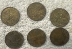 6 Ad Risque Brass Heads I Win Tails You Lose Tokens Coin Naked Busty Lady Vtg