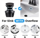 Bathroom Sink Drain With Overflow  Hurran Matte Black Universal 