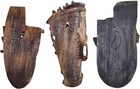 3 Pc Abstract Wood Picasso Style Tiki Wall Masks Statues Sculpture Home D  cor