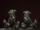 Antique Copper And Gold Mining  lion  Furnace Pair