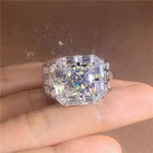 3 00ct Round Cut Real Moissanite Men s Pinky Ring 14k White Gold Plated
