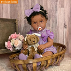 Ksbd Reborn Baby Doll Black Girl     18 Inch Weighted Lifelike Realistic African A