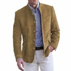 Stylish Suede Leather Blazer Men Four Button Classic Coat Vintage Jacket