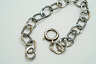 Antique Sterling Silver Unique Chain Bracelet 6 75  X 8mm Jb32