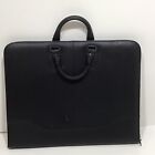 Vintage Black Artist Storage Case Portfolio Zippered 14 X 18 Faux Leather