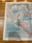 1913 Map Central America Caribbean Panama Canal Steamship Route Coaling Stations