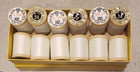 Vtg J   P Coats Wood Spools W  6 Cord White Cotton Thread Box Of 12 W 50 Yds Ea 