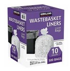 New 2 Pack Kirkland Signature 10 Gallon Clear Wastebasket Liner   1000 Bags 