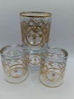 Mcm Vintage Gold Decorated Rocks Glasses Set Of Four
