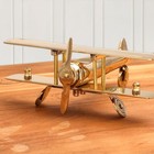 Vintage Brass Airplane Model  Antique Style Biplane Showpiece