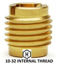 E-z Lok P n 400-332  10-32 Threaded Brass Insert For Wood  25 Pieces 