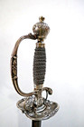 French Indian War Revolutionary War Silver Hilt Sword Colichemarde Blade C 1750