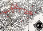 1940 Antique Erie Railroad Map Vintage Erie Railway Map 2553