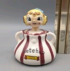 Vintage Coquette Pixieware Miss Blondie Ketchup Condiments Jar Holt Howard