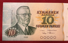Finland 10 Markkaa 1980 Litt A P 112a Banknote Tb120