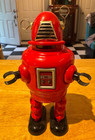 Planet Robot Robby The Robot Wind Up Tin Toy Saint St  John Red  a27 