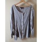 Sacred Threads 2 Piece Skirt Top M l Gray Mix Media Patchwork Art Boho Flower