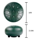 Regis Steel Tongue Drum 6 Inch 9 Notes Steel Hand Drum  stone Green 