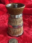 Antique Sterling Silver And Oak Wood Pepper Grinder