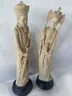 Ancient Asian Sculptures  Resin Emperor   Empress  Intricate Design Ornate Rob