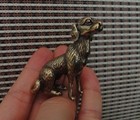 Vintage Solid Brass Dog Figurine Copper Small Animal Toy Statue Home Ornament