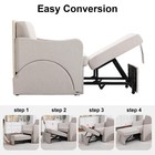 Convertible Sleeper Chair recliner pull-out Bed   Desk With Adjustable Seat Back