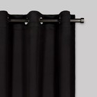 Eclipse Shadow Blackout 2 Grommet Black Window Curtain Panel Set 37  X 63 