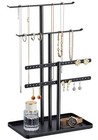 3-tier Black Jewelry Organizer Stand - 14 5  Sturdy Display For Necklaces  Earri